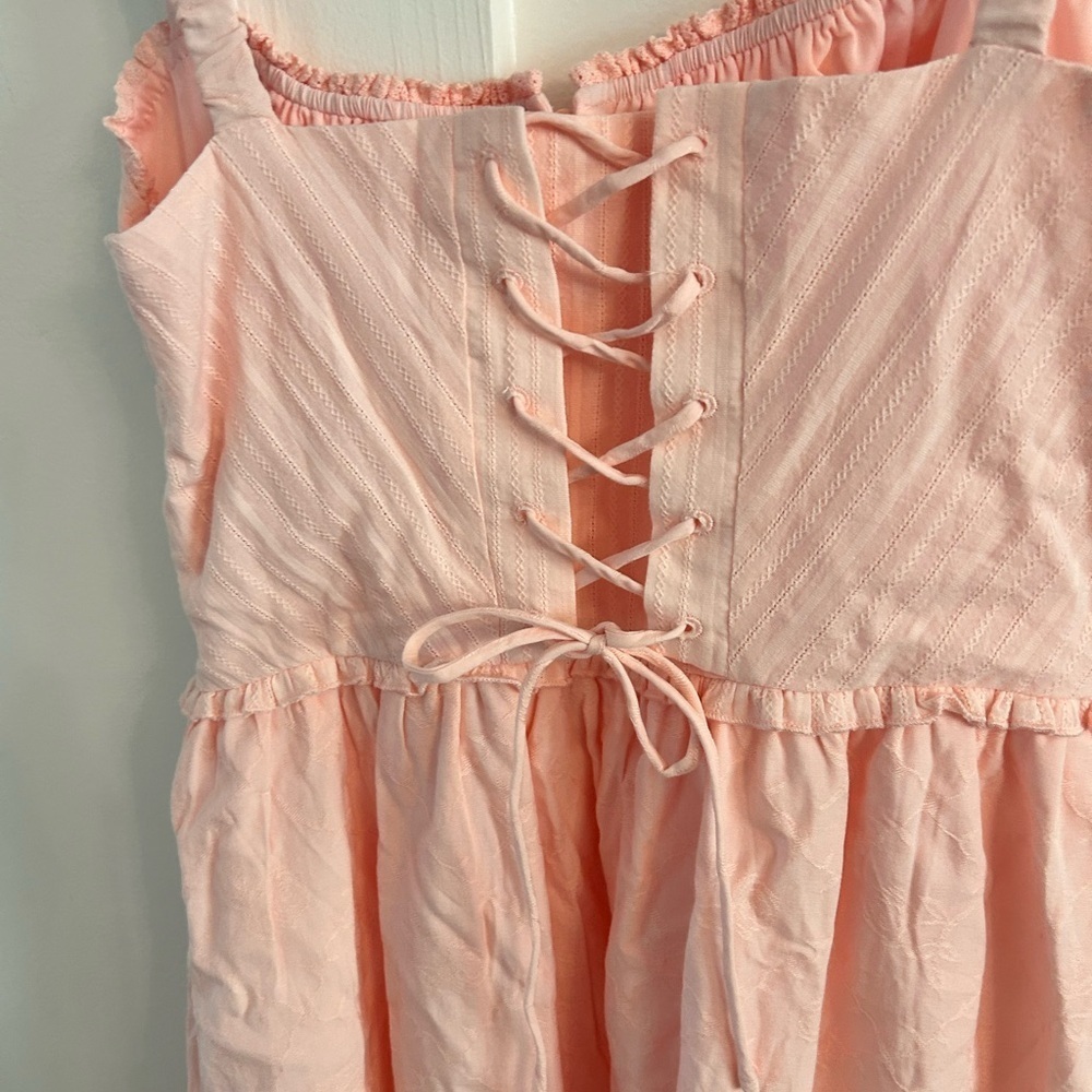 Commense Ruffle Hem Cami Plain Midi Dress peasant boho - Picture 5 of 7